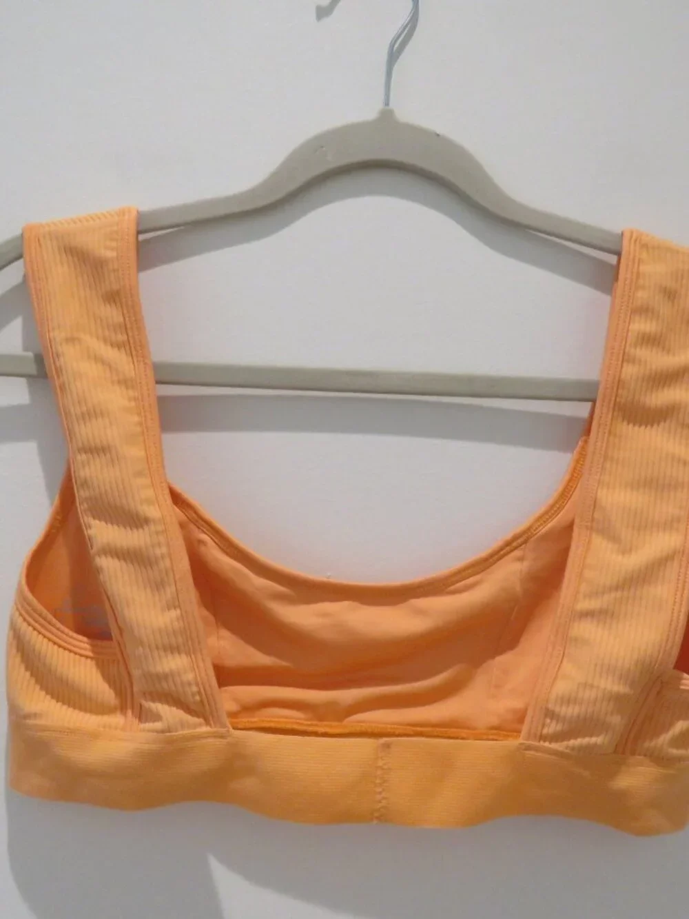 FRANKIES BIKINIS Drew Ribbed Bikini Top Citrus Large Vacation Feminine Stretch